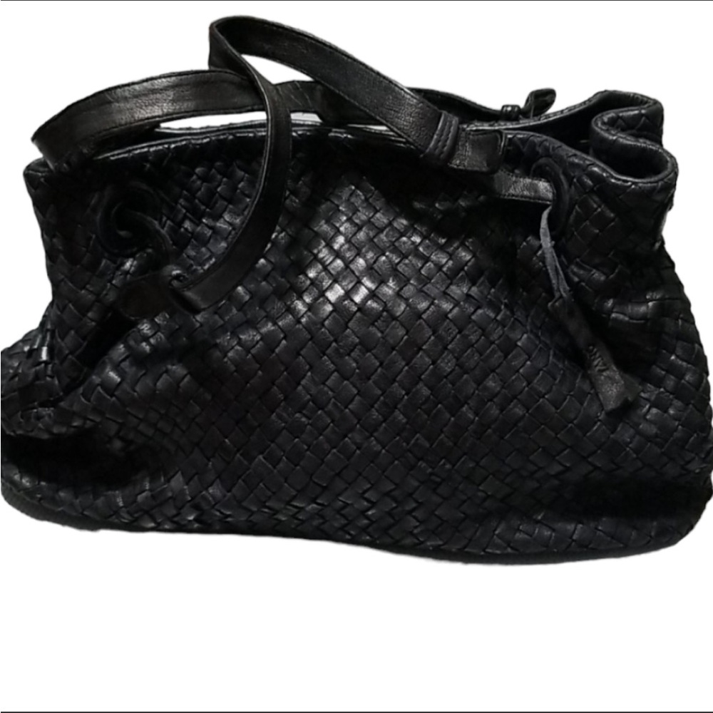 Anthropology woven leather bag